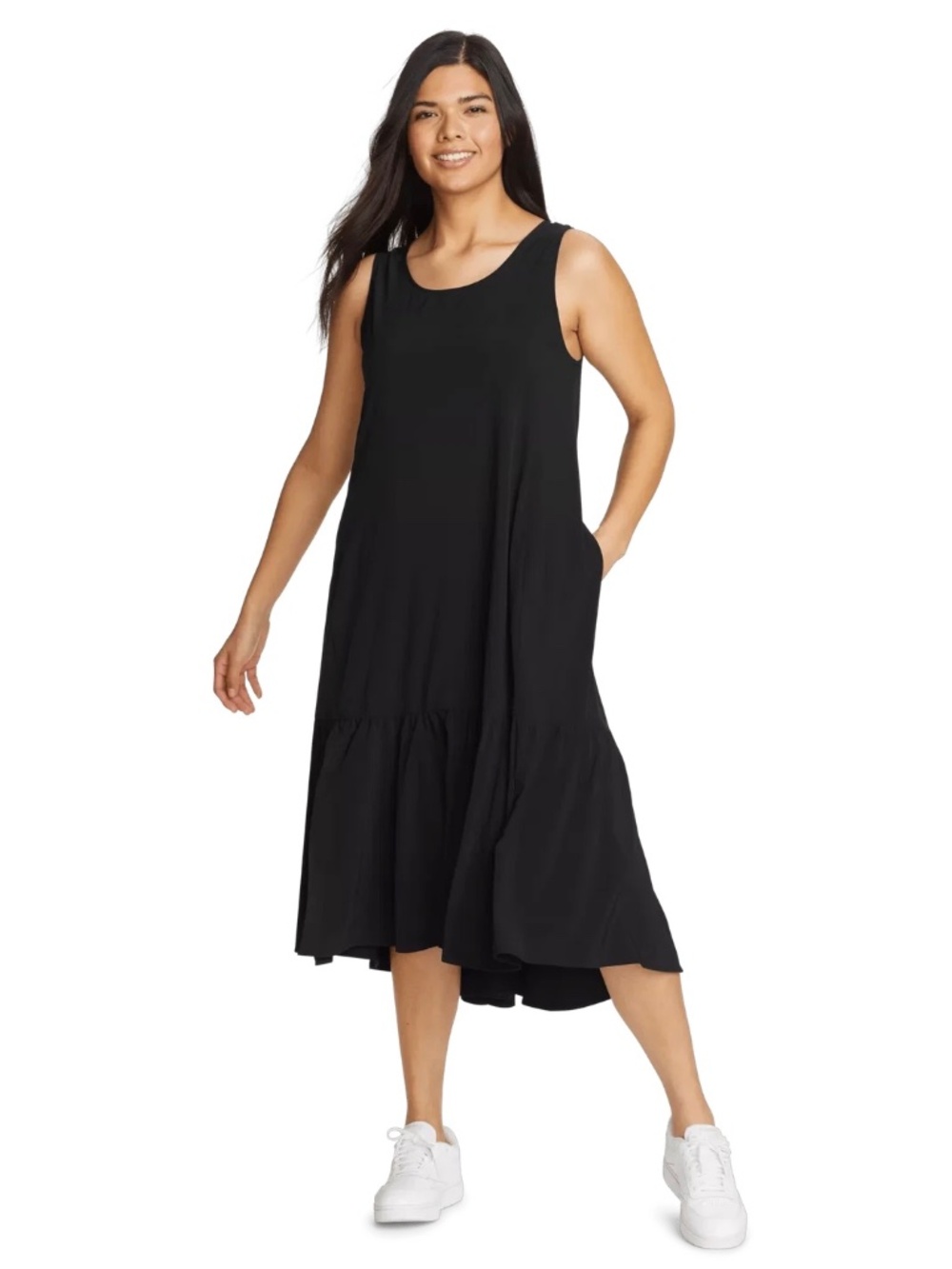 Eddie Bauer | Women's Departure Midi Dress | Size L | Black